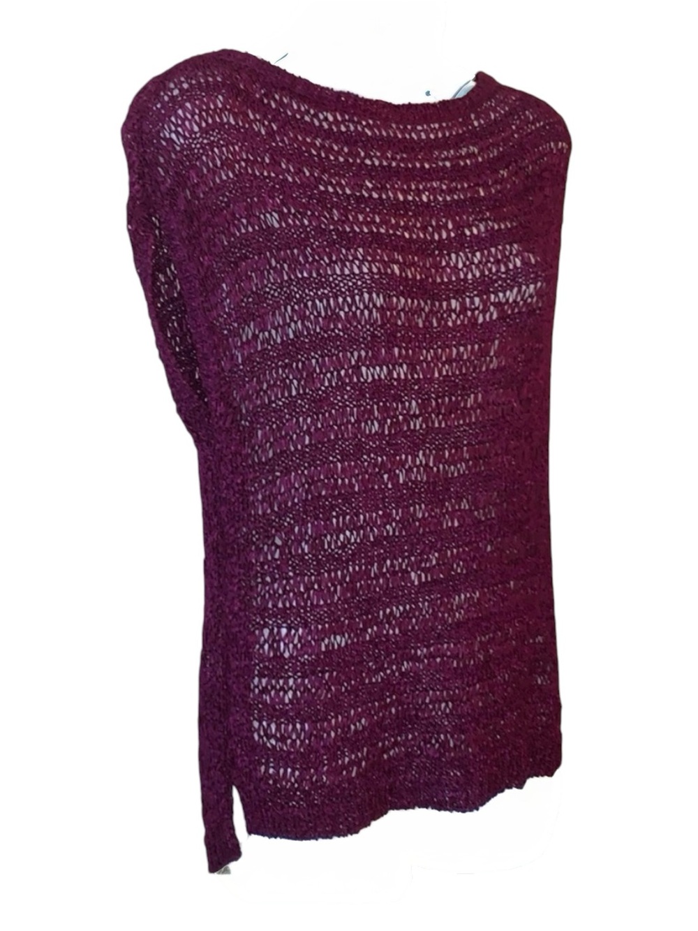 WHBM White House Black Market sweater women's S plum purple, round neck. Euc